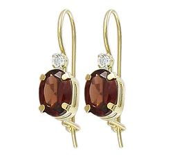 10k Yellow Gold Garnet Topaz Earringsyellow 