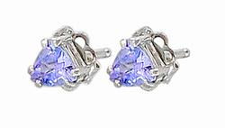 10k White Gold Blue Tanzanite Earringswhite 