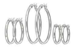 Sterling Silver Hoop Earringssterling 