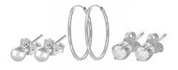 Sterling Silver Hoop Cubic Zirconia Earringssterling 