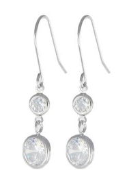 10k White Gold Cubic Zirconia Earringswhite 