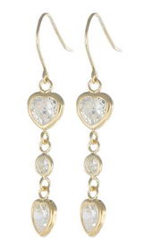 10k Yellow Gold Cubic Zirconia Earringsyellow 