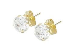 10k Yellow Gold Cubic Zirconia Earringsyellow 