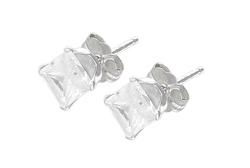 10k White Gold Cubic Zirconia Earringswhite 