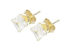 10k Yellow Gold Cubic Zirconia Earringsyellow 