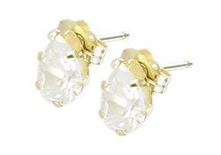 10k Yellow Gold Cubic Zirconia Earringsyellow 