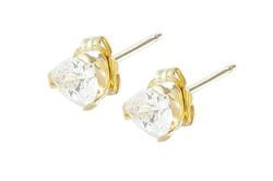 10k Yellow Gold Cubic Zirconia Earringsyellow 