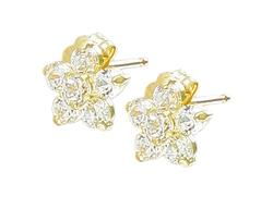 10k Yellow Gold Cubic Zirconia Earringsyellow 