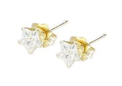 10k Yellow Gold Cubic Zirconia Earringsyellow 