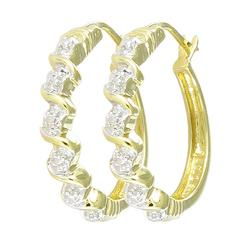 Gold Black Hoop Diamond Earringsgold 