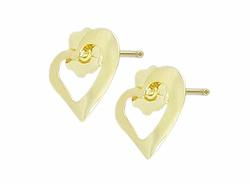 14k Yellow Gold Heart Shaped Earringsyellow 