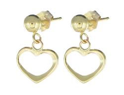 14k Yellow Gold Heart Shaped Earringsyellow 