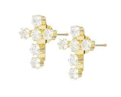 14k Yellow Gold Cubic Zirconia Earringsyellow 