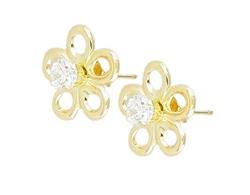 14k Yellow Gold Cubic Zirconia Earringsyellow 