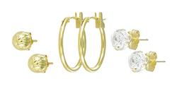 14k Gold Hoop Cubic Zirconia Earringsgold 