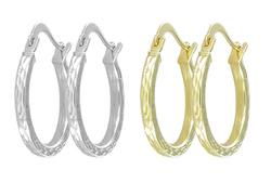 10k White Gold Yellow Hoop Earringswhite 