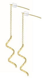 14k Yellow Gold Red Earringsyellow 