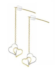 10k Gold Red Heart Shaped Earringsgold 