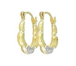 10k Yellow Gold Red Hoop Earringsyellow 