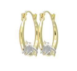 14k Yellow Gold Sterling Silver Hoop Earringsyellow 