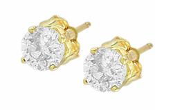 14k Yellow Gold Diamond Earringsyellow 