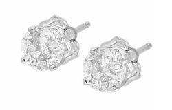 14k White Gold Diamond Earringswhite 