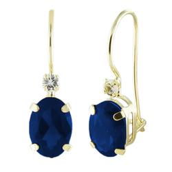 10k Yellow Gold Sapphire Topaz Earringsyellow 