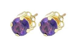 10k Yellow Gold Purple Amethyst Earringsyellow 