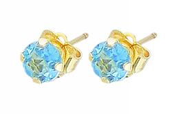 10k Yellow Gold Blue Topaz Earringsyellow 