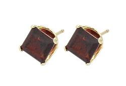 10k Yellow Gold Garnet Earringsyellow 