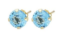 10k Yellow Gold Blue Topaz Earringsyellow 