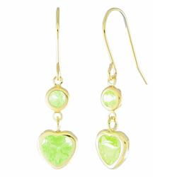 10k Yellow Gold Peridot Heart Shaped Earringsyellow 