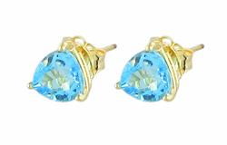 10k Yellow Gold Blue Topaz Earringsyellow 