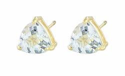 10k Yellow Gold Blue Black Aquamarine Earringsyellow 