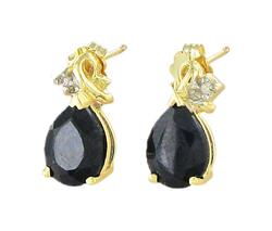 10k Yellow Gold Sapphire Diamond Earringsyellow 