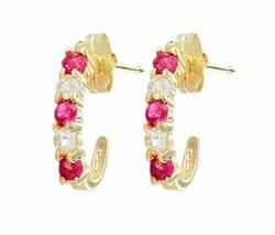 10k Yellow Gold Ruby Sapphire Earringsyellow 