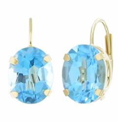 10k Yellow Gold Blue Topaz Earringsyellow 