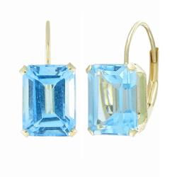 10k Yellow Gold Blue Black Topaz Earringsyellow 