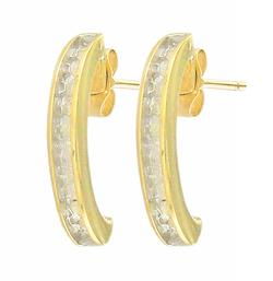 10k Yellow Gold Hoop Diamond Earringsyellow 