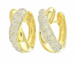 10k Yellow Gold Hoop Diamond Earringsyellow 