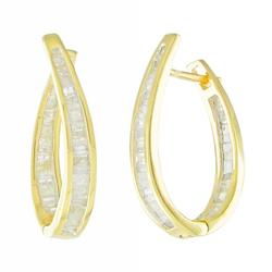 10k Yellow Gold Hoop Diamond Earringsyellow 