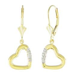 10k Yellow Gold Heart Shaped Diamond Earringsyellow 