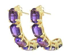 10k Yellow Gold Amethyst Earringsyellow 