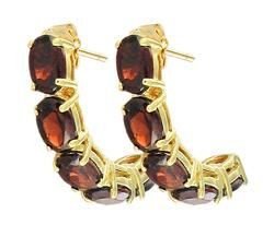 10k Yellow Gold Garnet Earringsyellow 