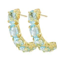 10k Yellow Gold Blue Topaz Earringsyellow 