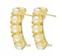 10k Yellow Gold Pearl Earringsyellow 