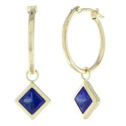 10k Yellow Gold Sapphire Hoop Earringsyellow 