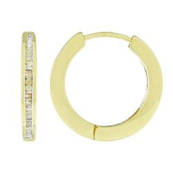 Yellow Gold Hoop Diamond Earringsyellow 