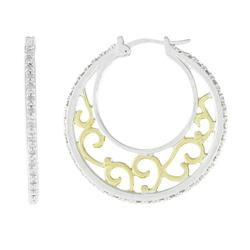 Yellow Gold Hoop Diamond Earringsyellow 