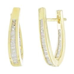 10k Yellow Gold Hoop Diamond Earringsyellow 